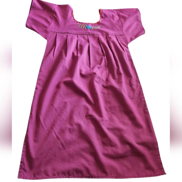 Embroidered Maroon Dress - Picture 2 of 7